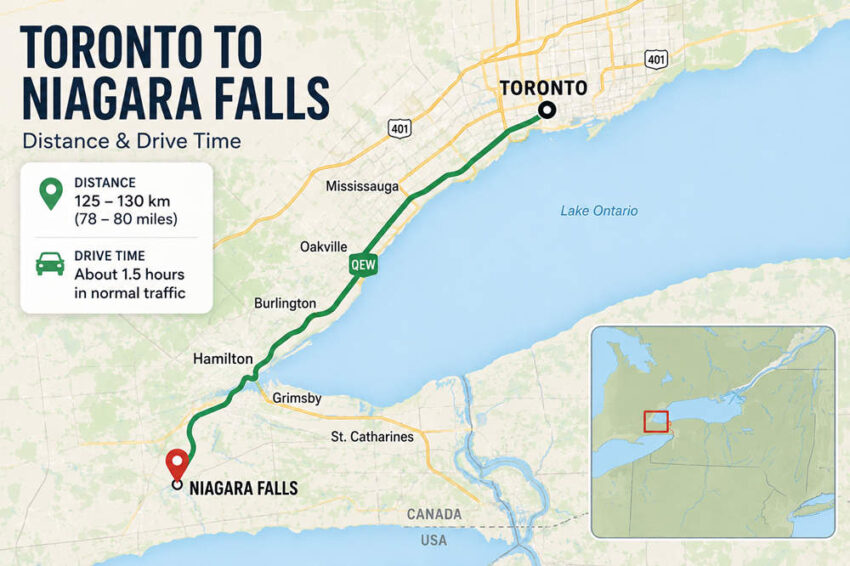 How far is niagara falls from toronto